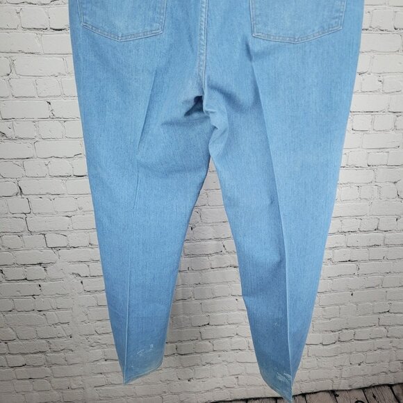 VTG Wrangler Blue Denim Straight Leg High Rise Jeans Retro Western Size (36x31) - Picture 8 of 12